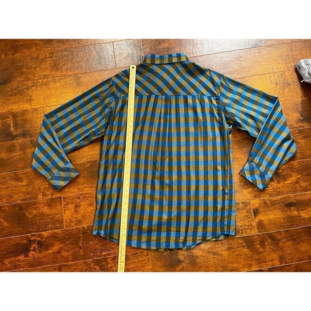 Venado Flannel Blue Buffalo Plaid Long Sleeve Shirt Size large - Picture 4 of 4